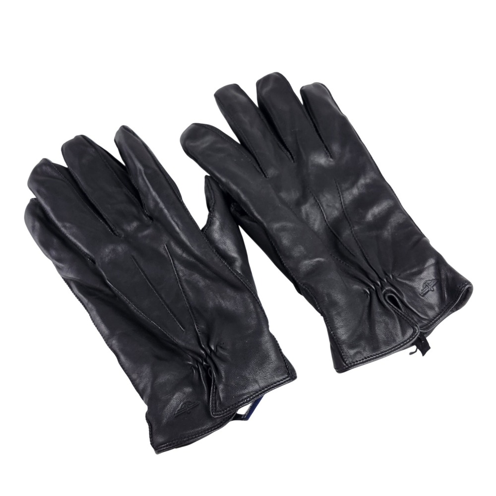 VTG Mens Dockers Black Leather Thinsulate 40 gram Fleece Lined Gloves Size XL